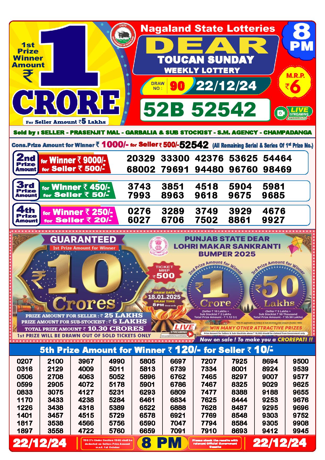 8 PM Lottery Result