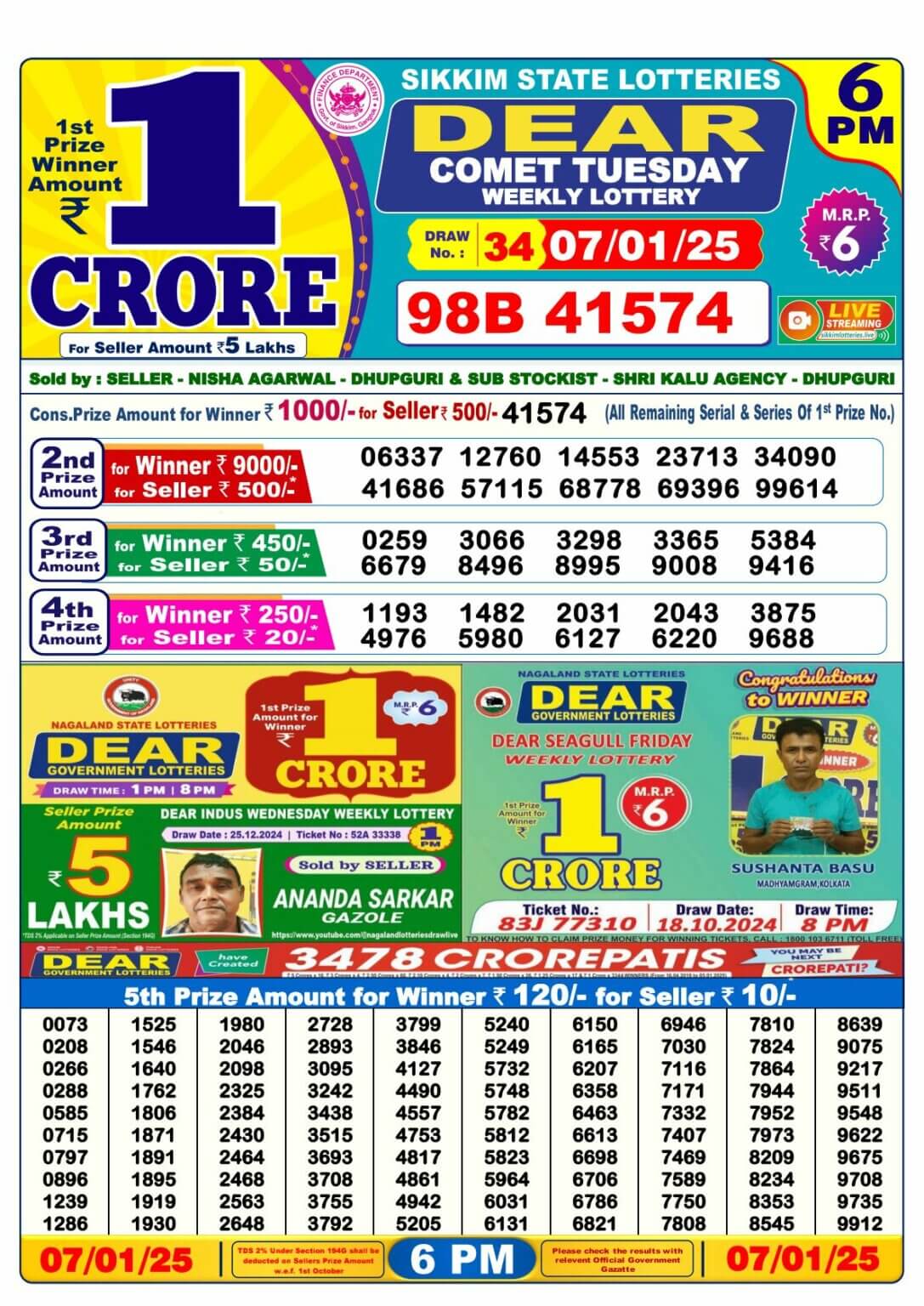 Lottery Sambad 8 PM Result