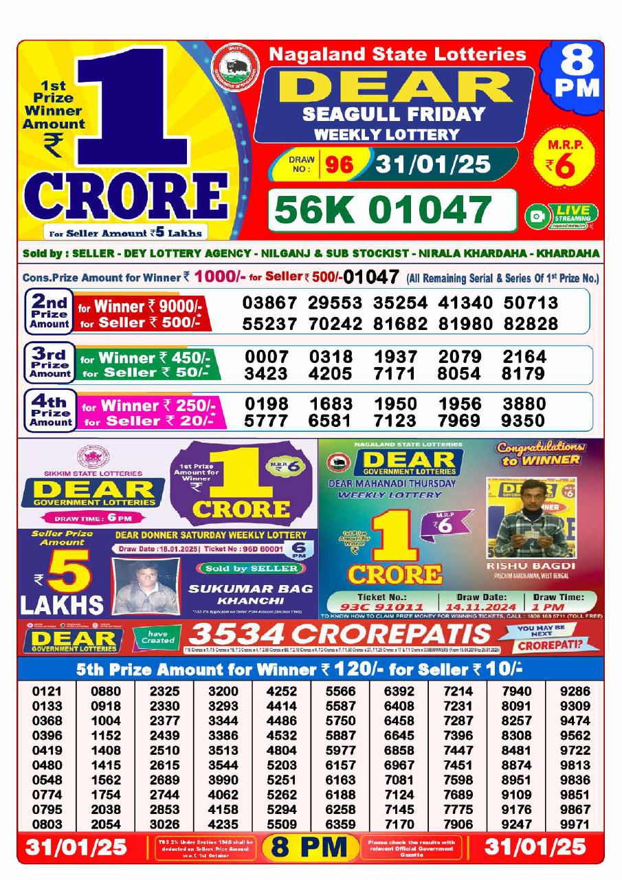 Lottery Sambad 8 PM Result