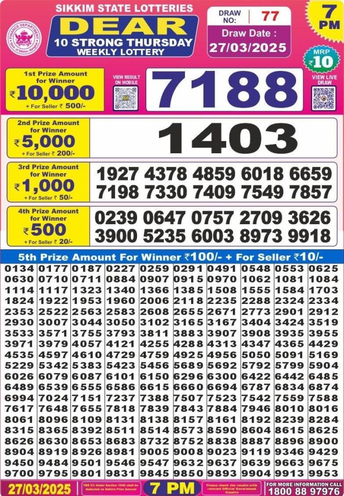 Lottery Sambad 7PM