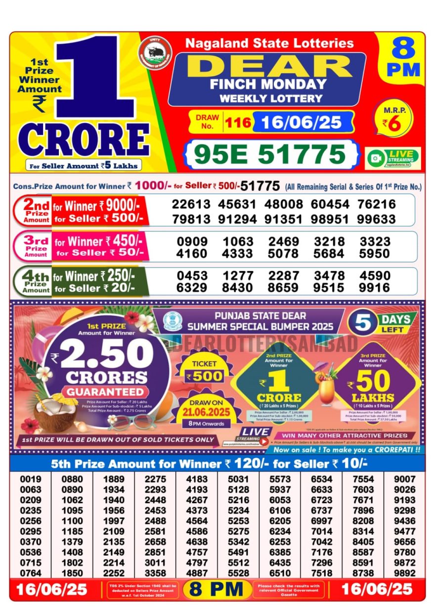8 PM Lottery Result