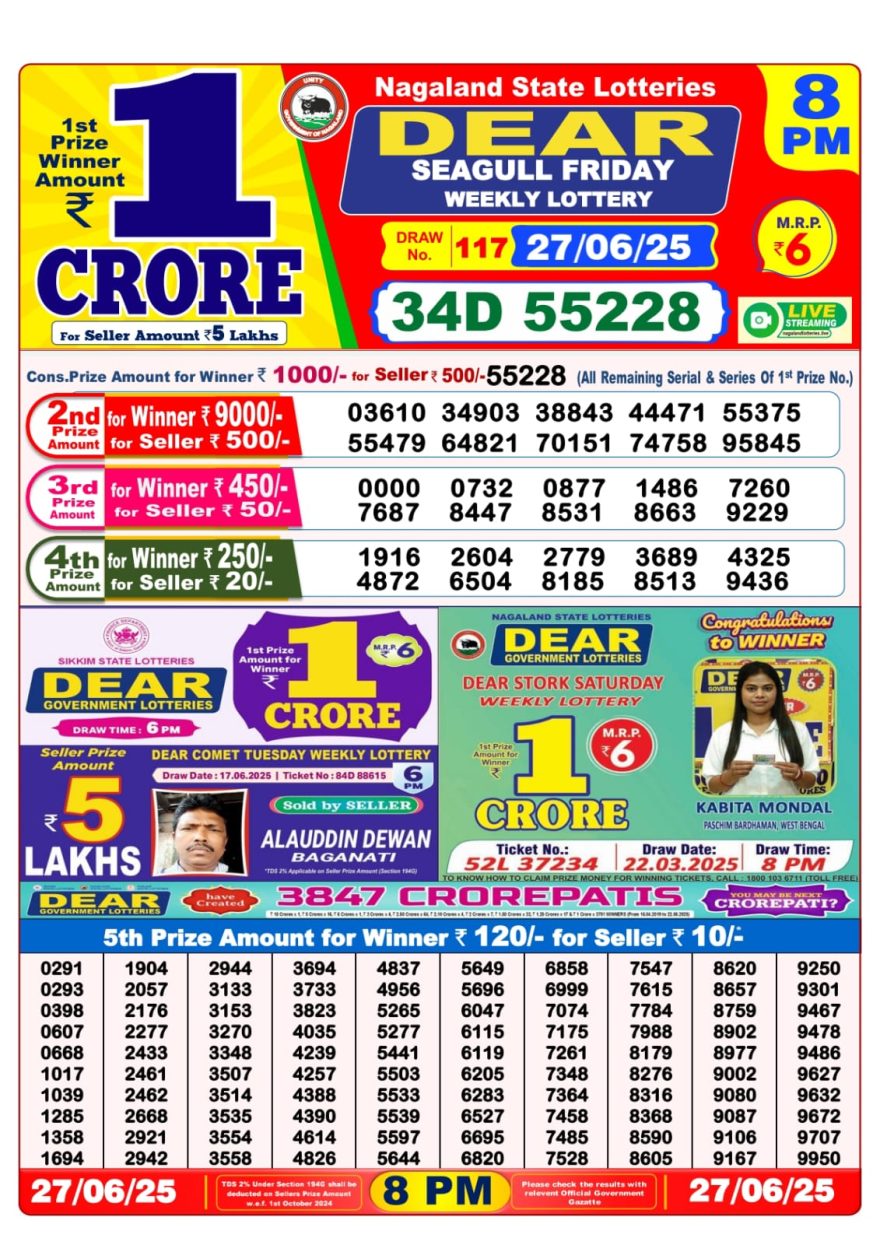 8 PM Lottery Result